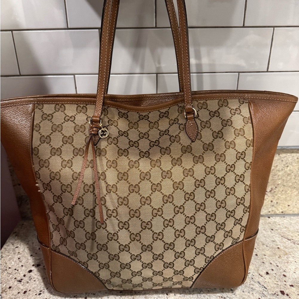 Gucci GG Brown Monogram Tote Bag